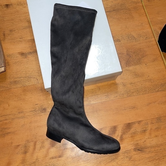 RON White Jana Vegan Suede Tall Boot in Slate - Picture 5 of 8